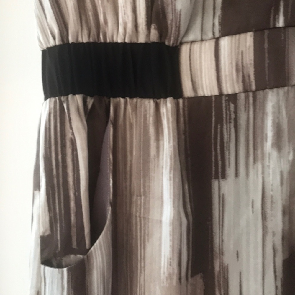 Max and Cleo Taupe Satin Dress - Size S - Picture 3 of 7
